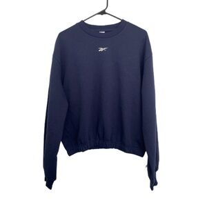 New Reebok navy blue back Vector Fleece Sweatshirt